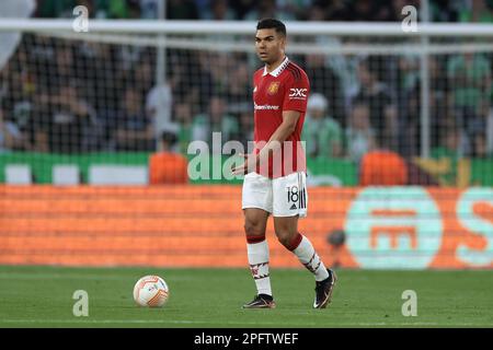 Séville, Espagne. 16th mars 2023. Casemiro de Manchester United lors du match de l'UEFA Europa League à l'Estadio Benito Villamarin, Séville. Crédit photo à lire: Jonathan Moscrop/Sportimage crédit: Sportimage/Alay Live News Banque D'Images