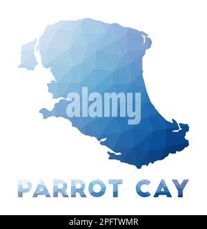 Carte poly basse de Parrot Cay. Illustration géométrique de l'île. Carte polygonale Parrot Cay. Technologie, Internet, concept de réseau. Illustration vectorielle Illustration de Vecteur