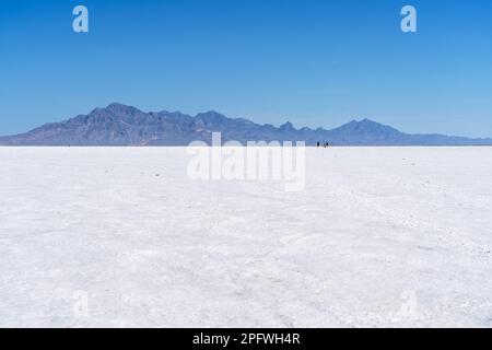 Vue sur Bonneville Salt Flats dans l'Utah Banque D'Images