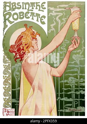 Absinthe Robette par Henri Privat-Livemont (1861-1936). Affiche publiée en 1896 en Belgique. Banque D'Images