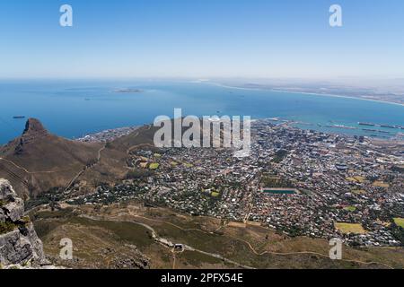 Vue panoramique sur le Cap et la tête des Lions Banque D'Images