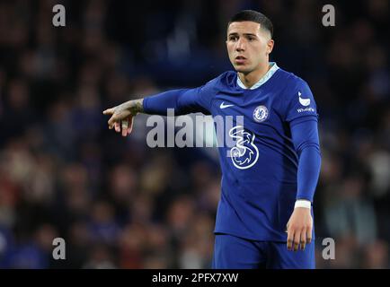 Londres, Royaume-Uni. 18th mars 2023. Enzo Fernández, de Chelsea, lors du match de la Premier League à Stamford Bridge, Londres. Le crédit photo devrait se lire: Paul Terry/Sportimage crédit: Sportimage/Alay Live News Banque D'Images