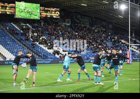 Huddersfield, Angleterre - 17th mars 2023 - Warm up, vue générale . Rugby League Betfred Super League Round Five, Huddersfield Giants vs Wigan Warriors au stade John Smith, Huddersfield, Royaume-Uni Banque D'Images