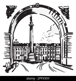 Arc du personnel général sur la place du palais à Saint Saint-Pétersbourg Illustration de Vecteur