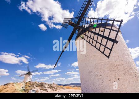 Détail du retable des moulins à vent de Consuegra, dans les lieux de la rue de Cervantes pour son livre Don Quiscotte Banque D'Images