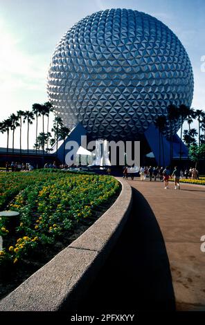 Orlando Florida USA Epcot Center Geosphere Spaceship Earth Banque D'Images