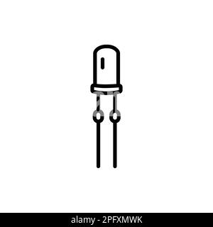 Icône de ligne noire LED à diodes électroluminescentes. Pictogramme pour page Web, application mobile, Promo. Illustration de Vecteur