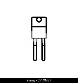 Icône de ligne noire de diode Schottky. Pictogramme pour page Web, application mobile, Promo. Illustration de Vecteur