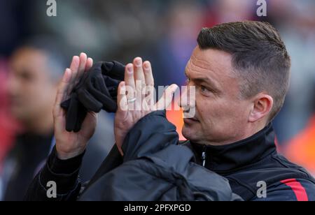 Bramall Lane, Sheffield, Royaume-Uni. 19th mars 2023. FA Cup football, quart de finale, Sheffield United contre Blackburn Rovers; directeur de Sheffield United Paul Heckingbottom crédit: Action plus Sports/Alamy Live News Banque D'Images