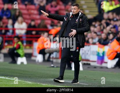 Sheffield, Royaume-Uni. 19th mars 2023. Paul Heckingbottom directeur de Sheffield Utd pendant le match de la FA Cup à Bramall Lane, Sheffield. Le crédit photo devrait se lire: Andrew Yates/Sportimage crédit: Sportimage/Alay Live News Banque D'Images