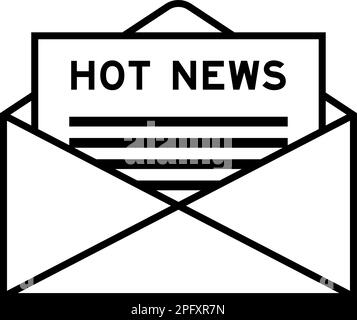 Enveloppe et lettre signe avec le mot Hot News comme le titre Illustration de Vecteur