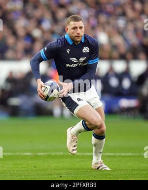 Photo du dossier datée du 26-02-2023 de Finn Russell en Écosse. A manqué le dernier jeu par blessure mais avait déjà démontré son génie. Date de publication : dimanche 19 mars 2023. Banque D'Images