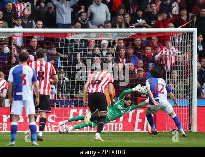 Sheffield, Royaume-Uni. 19th mars 2023. Ben Brereton Diaz, de Blackburn Rovers, marque le but d'ouverture lors du match de la FA Cup à Bramall Lane, Sheffield. Le crédit photo doit être lu: Simon Bellis/Sportimage crédit: Sportimage/Alay Live News Banque D'Images