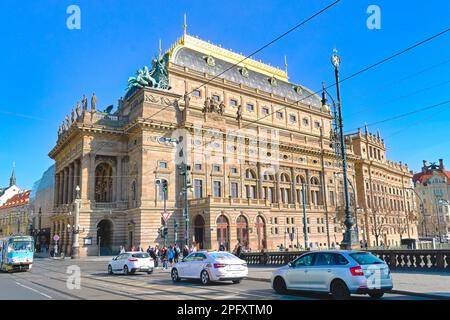 Prague, Tchèque, 21 mars 2019: Vue du Théâtre national, Prague, République Tchèque Banque D'Images