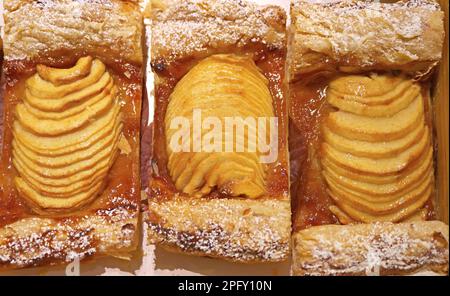 Vue de dessus de délicieuses tartes aux pommes fraîchement cuites Banque D'Images