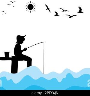 Pêche en mer Illustration de Vecteur