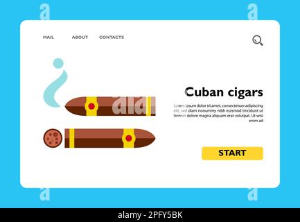 Icône des cigares cubains. Illustration de Vecteur