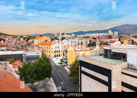 Vue aérienne du centre-ville de Split, Croatie. Banque D'Images