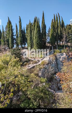 Sources d'eau de Kotzias près de Panagia Kosmosoteira monastère byzantin à Feres Evros Thrace Grèce Banque D'Images