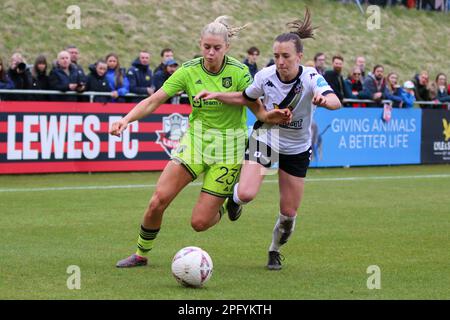 Lewes, Royaume-Uni. 19th mars 2023. Alessia Russo (23) de Manchester United lors du match de quart de finale de la coupe Lewes FC Women contre Manchester United Women FA Cup au Dripping Pan, Lewes, Sussex, Royaume-Uni le 19 mars 2023 Credit: Every second Media/Alay Live News Banque D'Images