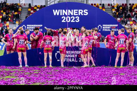 LONDRES, ROYAUME-UNI. 19th, mars 2023. Lors de la première finale de la coupe de rugby Londres Irish vs Exeter Chiefs au stade Gtech Comminuty le dimanche 19 mars 2023. LONDRES, ANGLETERRE. Credit: Taka G Wu/Alay Live News Banque D'Images