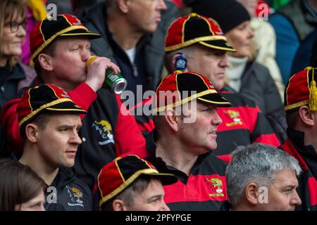 18 mars 2023. Guinness six Nations 2023. Supporters de rugby pendant la, Ecosse. v Italie, BT Murrayfield, Édimbourg. Crédit : Ian Rutherford/Alay Live News Banque D'Images