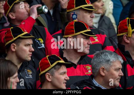 18 mars 2023. Guinness six Nations 2023. Supporters de rugby pendant la, Ecosse. v Italie, BT Murrayfield, Édimbourg. Crédit : Ian Rutherford/Alay Live News Banque D'Images