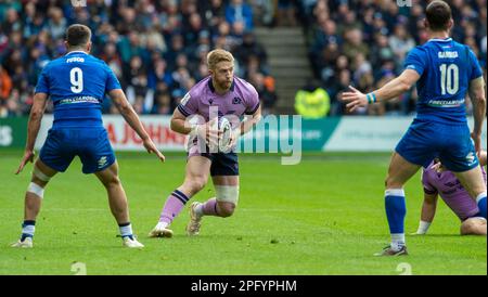 18 mars 2023. Guinness six Nations 2023. Kyle Steyn d'Écosse pendant l'Ecosse contre l'Italie, BT Murrayfield, Édimbourg. Crédit : Ian Rutherford/Alay Live News Banque D'Images