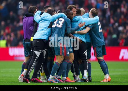 19-03-2023: Sport: Ajax et Feyenoord AMSTERDAM, PAYS-BAS - MARS 19: Quillindschy Hartman (Feyenoord Rotterdam), Alireza Jahanbakhsh (Feyenoord Rot Banque D'Images