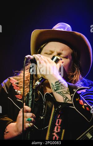 Berne, Suisse. 17th, mars 2023. Le chanteur, compositeur et musicien américain Marcus King interprète un concert à Bierhübeli à Berne. (Crédit photo: Gonzales photo - Tilman Jentzsch). Banque D'Images