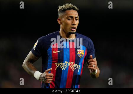 Barcelone, Espagne. 19th mars 2023. Raphinha (FC Barcelone) est photographié lors du match de football de la Liga entre le FC Barcelone et le Real Madrid CF, au stade Camp Nou à Barcelone, en Espagne, sur 19 mars 2023. Foto: SIU Wu. Credit: dpa/Alay Live News Banque D'Images