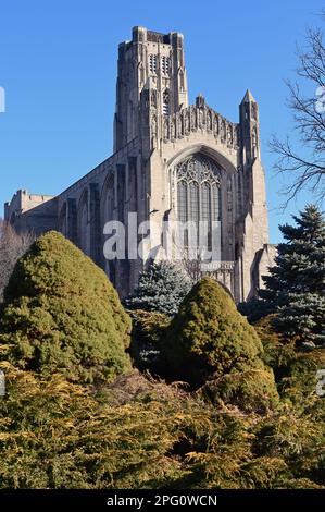 Chicago, Illinois, États-Unis. Rockefeller Memorial Chapel sur le campus de l'Université de Chicago. Banque D'Images