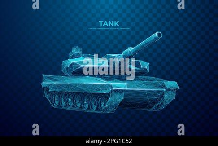 Abstrait numérique polygonal moderne allemand principal bataille tank. Illustration de Vecteur