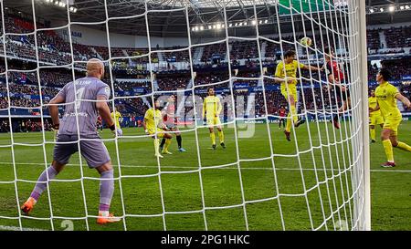 Pampelune, Espagne. 19th mars 2023. Sports. Football/Soccer.match de football de la Liga Santander entre CA Osasuna et Villarreal CF a joué au stade El Sadar à Pampelune (Espagne) sur 19 mars 2023. Credit: Inigo Alzugaray / Alamy Live News Banque D'Images