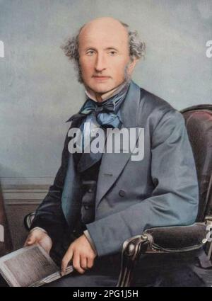Portrait de John Stuart Mill (1806-1873), philosophe et économiste britannique Banque D'Images