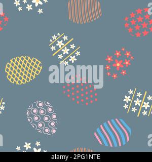 Motif Pâques sans couture, œufs sur fond de printemps festif Illustration de Vecteur