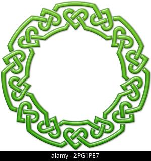 Bordure circulaire en noeuds celtiques pour utilisation dans les dessins de St. Patrick. Banque D'Images