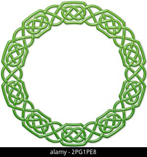 Bordure circulaire en noeuds celtiques pour utilisation dans les dessins de St. Patrick. Banque D'Images