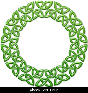 Bordure circulaire en noeuds celtiques pour utilisation dans les dessins de St. Patrick. Banque D'Images