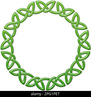 Bordure circulaire en noeuds celtiques pour utilisation dans les dessins de St. Patrick. Banque D'Images