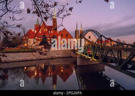 Pont de Wroclaw Pologne. Île de Tumsky. Banque D'Images