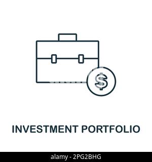Icône de la ligne Portefeuille de placements. Monochrome simple Investment Portfolio icône de contour pour les modèles, la conception de Web et les infographies Illustration de Vecteur