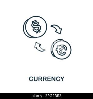 Icône de ligne de devise. Icône monochrome simple Currency Outline pour les modèles, la conception Web et les infographies Illustration de Vecteur