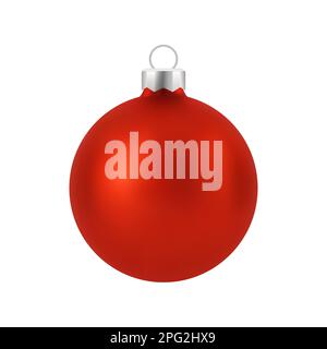 Boule de Noël rouge avec ornement blanc. Vecteur Illustration de Vecteur