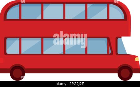 Vecteur de dessin animé de l'icône de bus de Londres en Angleterre. Double étage. Circulation routière Illustration de Vecteur