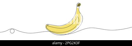 Illustration vectorielle de dessin de ligne continue Banana. Une ligne banane. Illustration de Vecteur