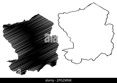 District non métropolitain de Nuneaton et Bedworth, Borough (Royaume-Uni de Grande-Bretagne et d'Irlande du Nord, comté cérémonial Warwickshire ou Wark Illustration de Vecteur