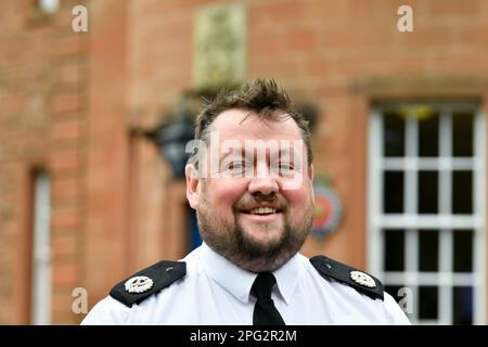 Le chef adjoint de police de Cumbria, le gendarme Jonathan Blackwell Banque D'Images