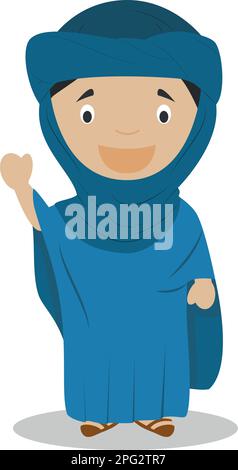 Personnage de dessin animé de Tuareg. Illustration vectorielle. Collection d'histoire pour enfants. Illustration de Vecteur