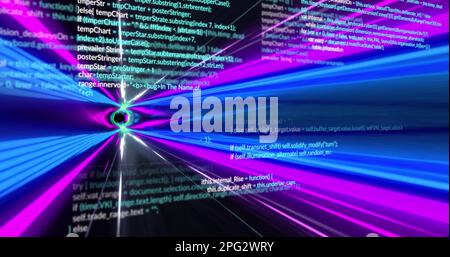 Image du traitement des données sur des traces de lumière Banque D'Images